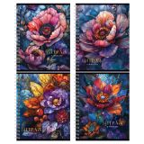 Тетрадь 80л., А5, клетка на гребне BG "Витраж", матовая ламинация, тиснение фольгой