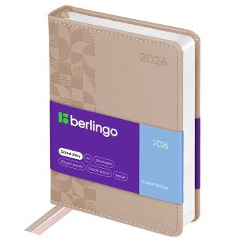 Ежедневник датированный 2026г., А6, 184л., кожзам, Berlingo 