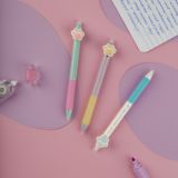 Ручка гелевая стираемая автоматическая MESHU "Sweet paws" синяя, 0,5мм, корпус ассорти, с топпером