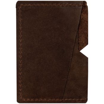 Обложка-карман для карт и пропусков OfficeSpace, 3 отделения, 10*7см, натуральная кожа, коричневый