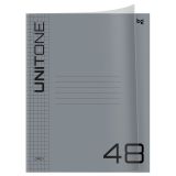 Тетрадь 48л., А5 клетка BG "Однотонный", пластиковая обложка, серый