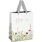 Пакет подарочный 18*23*10см MESHU "With love ", фольга,  матовая ламинация