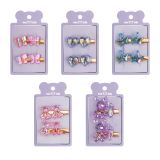 Заколки для волос MESHU, прищепка, перламутр, ассорти, 2шт., 4/5/6см, европодвес