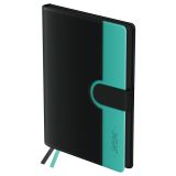 Ежедневник датированный 2026г., А5, 176л., твердый переплет, кожзам, BG "Glace. Teal", бирюзовый, цветной срез, магнитный клапан, карман