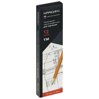 Карандаш ч/г Красин «Для черчения» ТМ (НВ), шестигр., заточен.