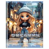 Дневник 1-4 кл. 48л. (твердый) BG "Кукла", глянцевая ламинация, тиснение фольгой