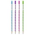 Карандаш ч/г Berlingo "Supertwist" HB, круглый, заточен., с ластиком, ассорти