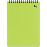 Блокнот А5 60л. на гребне BG "Neon", салатовая пластиковая обложка, тиснение фольгой