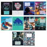 Тетрадь 12л., клетка BG "Микс-10. Мальчики", эконом