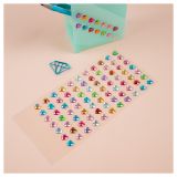 Наклейки акриловые MESHU "Small hearts", 25*10см, стразы, 91 наклейка, инд. уп., европодвес