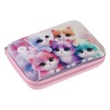 Пенал EVA Först "Милые котята", 230*150*50, 1 отделение, откидная планка, карман