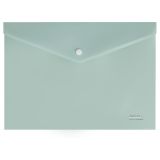 Папка-конверт на кнопке СТАММ "Акцент" А4, 180мкм, пластик, непрозрачная, эвкалиптовая