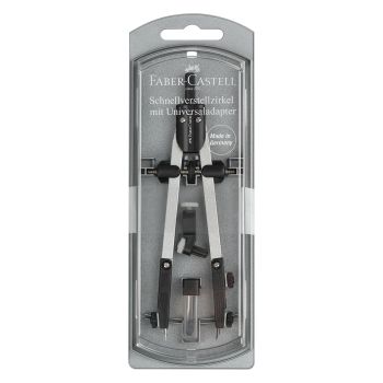 Циркуль Faber-Castell, 3 предмета, пластиковый футляр