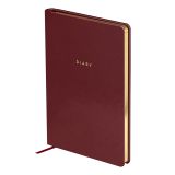 Ежедневник недатированный, А5, 136л., твердый переплет, кожзам, BG "Windsor. Dark red", красный, фольгированный срез