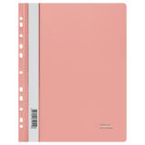 Папка-скоросшиватель пластик. перф. СТАММ "Акцент" А4, 180мкм, коралловая с прозр. верхом