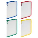 Папка на молнии СТАММ А4, 500мкм, прозрачная, ассорти