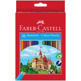 Карандаши цветные Faber-Castell "Замок", 36цв., шестигр., заточ., картон, европодвес