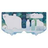 Флажки-закладки и самоклеящиеся блоки в наборе MESHU "Polar Bears", 20л*5 цветов, европодвес