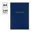 Книга учета OfficeSpace, А4, 144л., клетка, 200*290мм, бумвинил, синий, блок офсетный