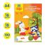 Картон цветной А4 двустор., Мульти-Пульти, 16л., 16цв., мелованный, в папке, 