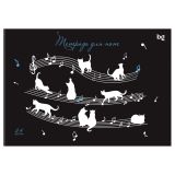 Тетрадь для нот 24л., А5, на скрепке BG "Мяу-музыка", (гориз.)