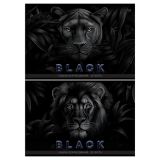 Альбом для рисования 32л., А4, на скрепке BG "Just black", soft-touch ламинация, выб. лак