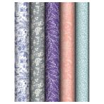 Упаковочная бумага глянц. 70*100см, MESHU "Изящный узор", 80 г/м2, ассорти, 5 дизайнов