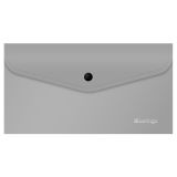 Папка-конверт на кнопке Berlingo "Metallic", С6, 200мкм, серый металлик