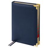 Ежедневник датированный 2026г., А5, 184л., Delucci, Фактурная кожа, зол. срез, черный