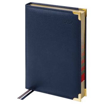 Ежедневник датированный 2026г., А5, 184л., Delucci, Фактурная кожа, зол. срез, черный