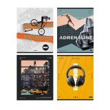 Тетрадь 96л., А5, клетка BG "Адреналин", "софт-тач" ламинация