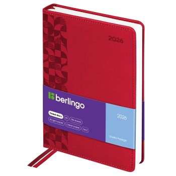 Ежедневник датированный 2026г., А5, 184л., кожзам, Berlingo 