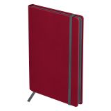 Ежедневник недатированный, А5, 136л., твердый переплет, кожзам, BG "Contrast. Berry", красный, цветной срез, на резинке