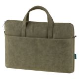 Сумка для ноутбука 15,6" Först "Suede Style", полиуретан, оливково-серый, мягкий подклад, внешнее отделение