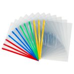Папка-конверт на zip-молнии СТАММ В6, ПВХ, 120мкм, прозрачная, цветная молния, карман, ассорти