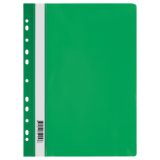 Папка-скоросшиватель пластик. перф. СТАММ А4, 120мкм, зеленая с прозр. верхом