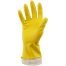 Перчатки резиновые хозяйственные Vega, многоразовые, хлопчатобумажное напыление, р. L, желтые, пакет с европодвесом