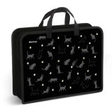 Папка с ручками 1 отделение, А4 Berlingo "MEOW Galaxy", 340*245*100мм, пластик, на молнии