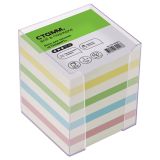 Блок для записей СТАММ "Стандарт", 9*9*9см, пластиковый бокс, ассорти