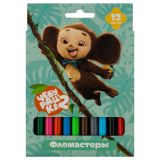 Фломастеры Мульти-Пульти "Чебурашка-2", 12цв, смываемые, картон, европодвес