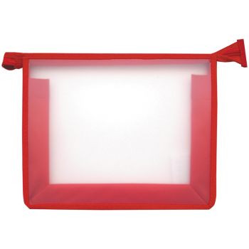 Папка для тетрадей 1 отделение А4 Först, прозрачная/красная, пластик, на молнии