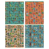 Тетрадь 48л., А5, клетка BG "Орнаменты ", выб.лак "песок"