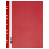 Папка-скоросшиватель пластик. перф. СТАММ А4, 160мкм, красная с прозр. верхом