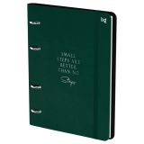 Тетрадь на кольцах А5, 120л., кожзам,  BG "Моно. Зеленый", иск. кожа, тиснение фольгой, на резинке