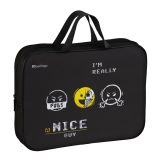 Папка текстильная с ручками 1 отделение, А4 Berlingo "I'm really a nice guy", 350*265*75мм, текстиль, на молнии