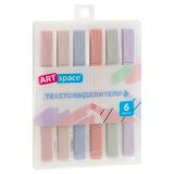 Набор текстовыделителей ArtSpace "Thin trace", 06цв., пастельные цвета, 1-3мм, ПВХ бокс с подложкой, европодвес