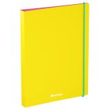 Папка на 4 кольцах Berlingo "Raze" А4, 24мм, 600мкм, D-кольца, с внутр. карманом, желтая, софт-тач