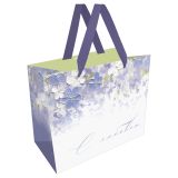 Пакет подарочный 32*26*12см MESHU "Purple flowers", матовая ламинация