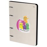 Тетрадь на кольцах А5, 120л., кожзам,  BG "Котики", иск. кожа