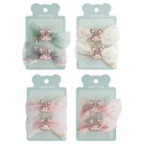 Заколки для волос MESHU, бант-прищепка, ассорти, 2шт., 7см, европодвес